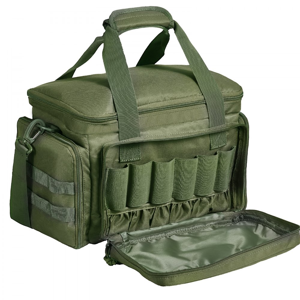 VEVOR Range Bag for 4 Pistols Tactical Gun Range Bag Single Shoulder Strip Green