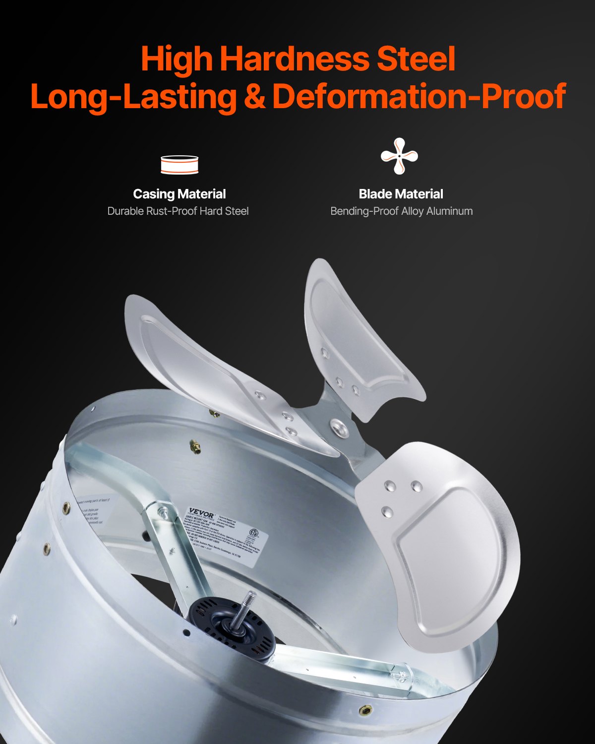 VEVOR Gable Mount Fan, 15 Inch Attic Exhaust Fan with Adjustable Thermostat & Outer Mesh, 1300 CFM House Ventilator Cools Up to 1850 Sq.Ft, Quiet Ventilation for Roof, Garage & Shop, Galvanized Color