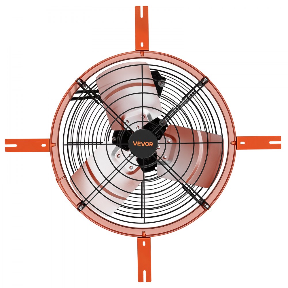 VEVOR Gevelventilator 40,6 cm, zolderventilator met een luchtstroom van 3304,6 m³/u, oranje, koeling en luchtcirculatie voor zolder, werkplaats en garage, behuizing van koolstofstaal, met thermostaat, netsnoer en bedieningskabel.