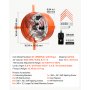 VEVOR Gevelventilator 40,6 cm, zolderventilator met een luchtstroom van 3304,6 m³/u, oranje, koeling en luchtcirculatie voor zolder, werkplaats en garage, behuizing van koolstofstaal, met thermostaat, netsnoer en bedieningskabel.
