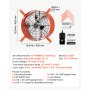 VEVOR Gevelventilator 40,6 cm, zolderventilator met een luchtstroom van 4995,1 m³/u, oranje, koeling en luchtcirculatie voor zolder, werkplaats en opslagruimte, behuizing van koolstofstaal, met thermostaat, netsnoer en bedieningskabel.