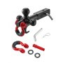 VEVOR Trailer Hitch-kogelbevestiging met haak en D-ring, geschikt voor 50 mm-ontvangers, met 47,6/50/58,7 mm kogels, draagvermogen van 19.955 kg, voor campers, SUV's, ATV's en vrachtwagens, zwart