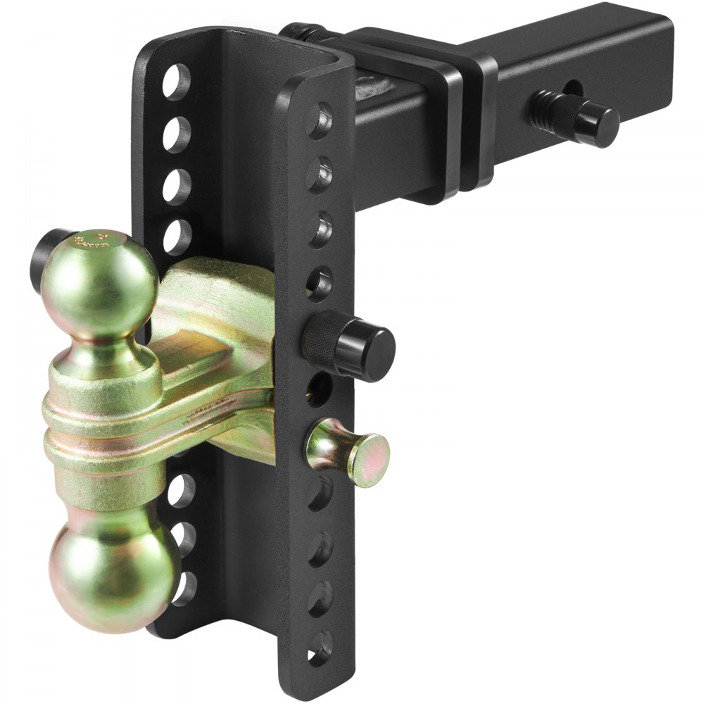 VEVOR Trailer Hitch, 8" Drop and 6.5" Rise, Ball Mount with 2" Receptacle, 6.35 Ton GTW, 2" and 2-5/16" 45# Steel Trailer Hitch Balls with Key Lock for Truck Towing