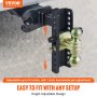 VEVOR Trailer Hitch, 8" Drop and 6.5" Rise, Ball Mount with 2" Receptacle, 6.35 Ton GTW, 2" and 2-5/16" 45# Steel Trailer Hitch Balls with Key Lock for Truck Towing