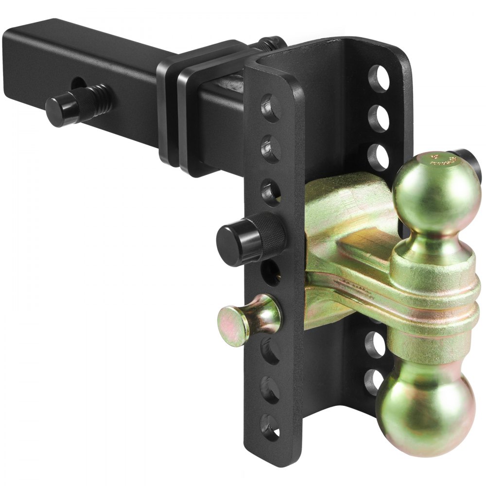 VEVOR verstelbare trekhaak, 6" drop en 4,5" rise, kogelgewrichtmontage met 2" mount, massieve buis, 14.000 lbs GTW, 2" en 2-5/16" 45# stalen trekhaakkogel