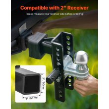 VEVOR Trailer Hitch 5cm Ontvanger 20.3cm Drop Dubbele Kogelkoppeling 9750kg