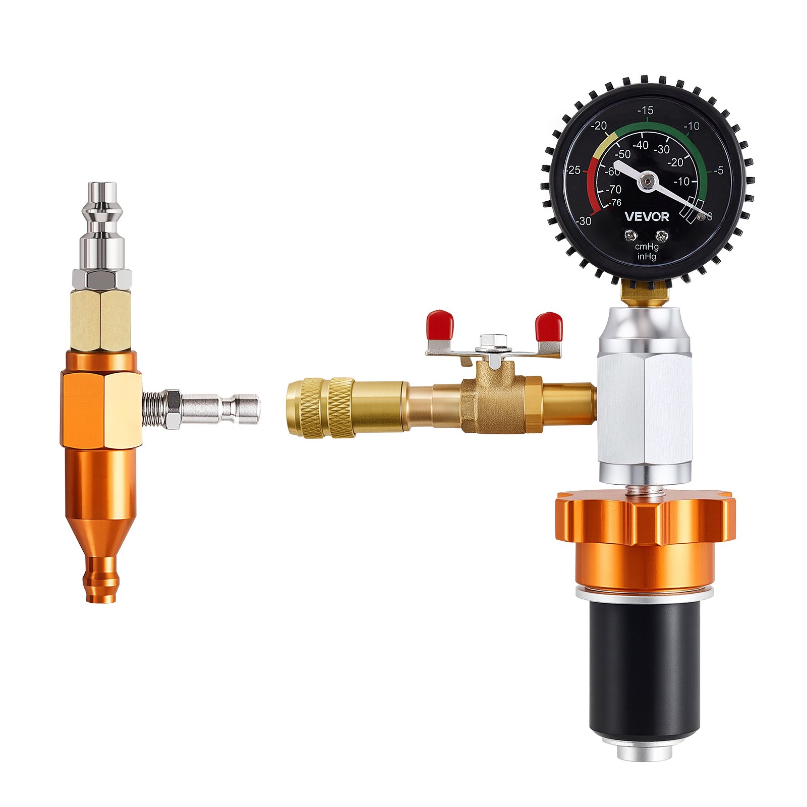 VEVOR Radiator vacuüm vulset, vacuüm- en spoelvulgereedschap voor voertuigkoelsystemen met manometer en gereedschapskist, universeel geschikt voor de meeste auto's, bestelwagens, SUV's en vrachtwagens