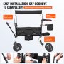 VEVOR Buggy voor 2 kinderen, opvouwbare duw-trek kinderwagen met verstelbare handgreep, allround harnas, afneembare kap, 4 wielen met remmen, multifunctionele tandemkinderwagen voor kamperen, zwart
