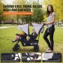 VEVOR Double Stroller Foldable Lightweight Twin Tandem Stroller Light Gray+Black