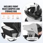 VEVOR Double Stroller, Foldable Lightweight Twin Stroller with Tandem Seating, Adjustable Backrest/Footrest, Wrap-Around Safety Harness,Storage Basket & Tray,for Newborn & Toddler (Light Gray,Black)