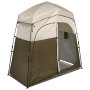VEVOR Camping Shower Tent, 2-Room Foldable Portable Privacy Tent Changing Room with Ground Stakes, Ropes, and Carry Bag, 150D Oxford Fabric with Silver Coating, for Camping, Beach, and Fishing