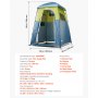 VEVOR Camping Shower Tent, 1 Room, Portable Privacy Tent Changing Room with Shower Bag, Ground Stakes, Ropes, Carry Bag, and Support Poles, 150D Oxford Fabric with Silver Coating, for Camping, Fishing