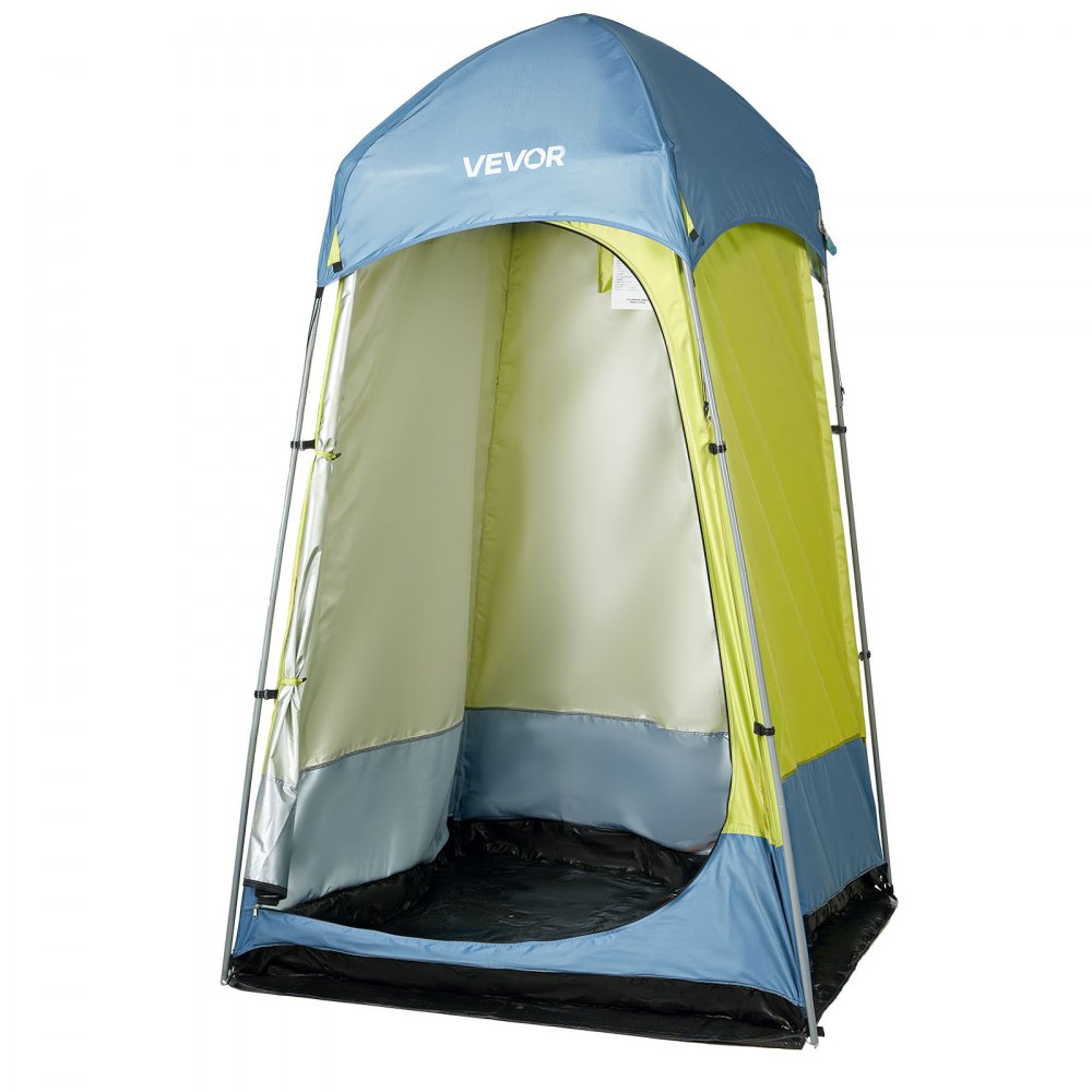 VEVOR 1-kamer douchetent, toilettent (1397x1397x2184 mm) omkleedtent incl. haringen, touwen, draagtas en stalen stok, gemaakt van 200D Oxford-stof voor kamperen, strand, vissen, groen