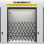 VEVOR Single Folding Security Gate, 74"W x 51.57"H Folding Door Gate, Steel Accordion Security Gate, Flexible Expanding Security Gate, 360° Rolling Barricade Gate, Scissor Gate or Door with Padlock