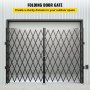 VEVOR security gate black folding door with diamond pattern in a corrugated metal frame.