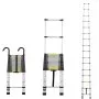 VEVOR Telescopische Ladder, 6,2 m lichtgewicht aluminium verlengladder, opvouwbare ladder met uitschuifbare ladder met meerdere zakken, draagvermogen van 170 kg met antislipvoetjes, draagbare compacte ladder voor thuis, camper, zolder