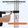 VEVOR Telescopische Ladder, 2,6 m lang, Aluminium Uitschuifladder, Opvouwbare Ladder met Intrekknop, Draagvermogen 160 kg met Antislipvoetjes, Draagbare Compacte Ladder voor Thuis, Camper, Zolder