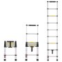 VEVOR Telescopische Ladder, 2,6 m lang, Aluminium Uitschuifladder, Opvouwbare Ladder met Intrekknop, Draagvermogen 160 kg met Antislipvoetjes, Draagbare Compacte Ladder voor Thuis, Camper, Zolder