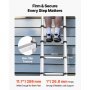 VEVOR 3.8m Telescoping Ladder, Aluminum Lightweight Multi-Purpose Collapsible Extension, One-Touch Retraction Ladder, Heavy Duty 150kg Max Capacity with Non-Slip Feet, for Home, Outdoor Work, Loft