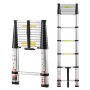 VEVOR 3.8m Telescoping Ladder, Aluminum Lightweight Multi-Purpose Collapsible Extension, One-Touch Retraction Ladder, Heavy Duty 150kg Max Capacity with Non-Slip Feet, for Home, Outdoor Work, Loft