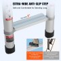 VEVOR Telescopische Ladder, 5 m, Lichtgewicht Aluminium Uitschuifladder, Opvouwbare Ladder met Meerdere Zakken, Draagvermogen 190 kg, Met Antislip Sporten, Draagbare Compacte Ladder voor Thuis, Camper, Zolder