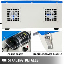 VEVOR Sieraden Stofafscheider Polijstmachine, Tafelblad Sieraden Polijstmachine 0-8000R/MIN, Buffer Stofafscheider met Krachtige Motor, Polijsten Machine voor Polijsten Metalen Onderdelen of Kunststof