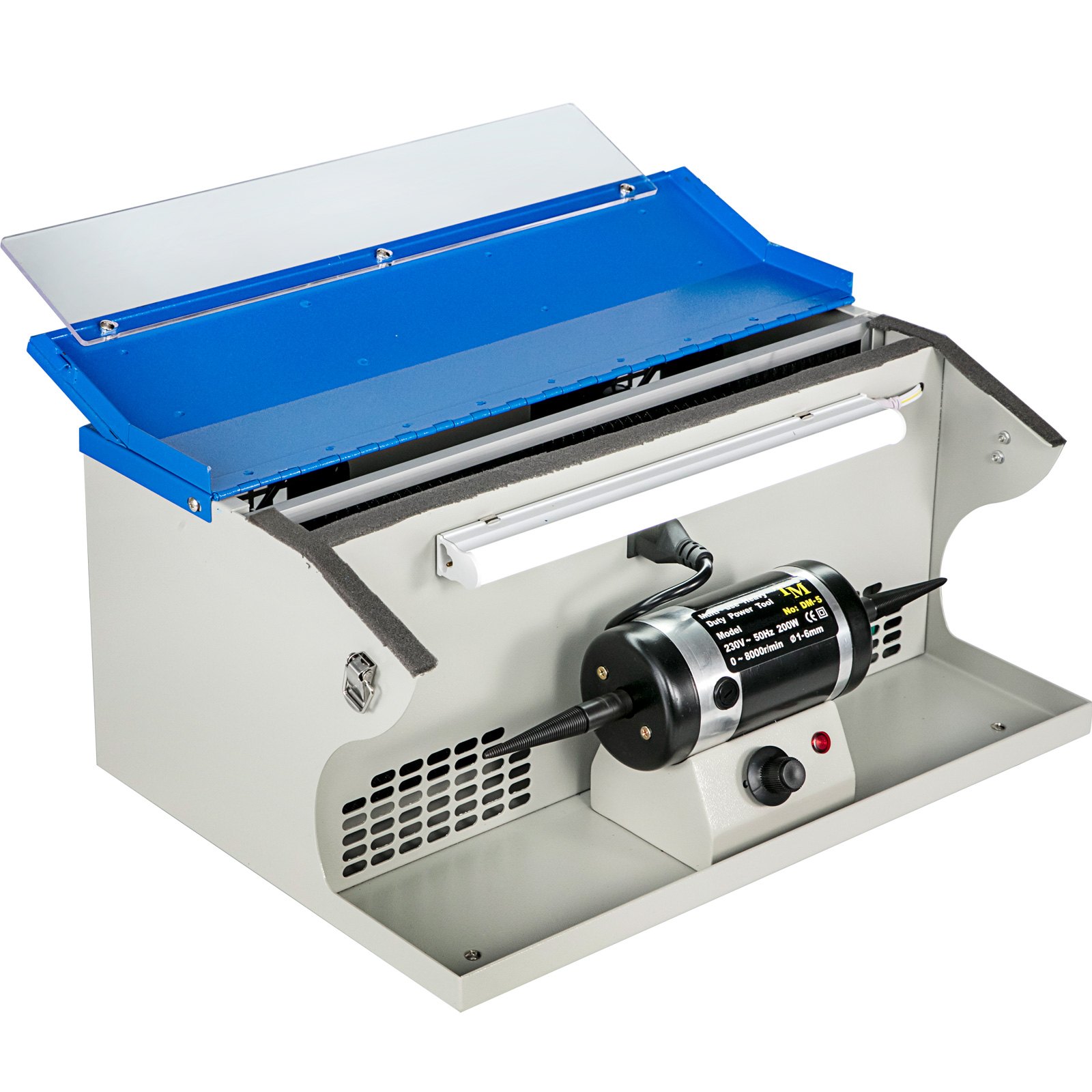 VEVOR Jewelry Polishing Machine Buffing Machine Benchtop Jewelry Polishing Tool Dust Collector Buffing Table Top Jewelry Buffer Polisher Machine With Light Polishing Buffing Machine