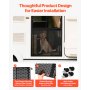 VEVOR RV Screen Door Protector, Adjusts from 558.8–800 mm, Adjustable Door Grille, Easy to Install, Reinforced Breathable Honeycomb Holes, Iron Camper RV Entry Protector for Pet Protection, Black