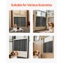 VEVOR RV Screen Door Protector, Adjusts from 558.8–800 mm, Adjustable Door Grille, Easy to Install, Reinforced Breathable Honeycomb Holes, Iron Camper RV Entry Protector for Pet Protection, Black
