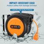 VEVOR Retractable Extension Cord Reel, 62.33 ft/19 m, 1600W Heavy Duty Retractable Power Cord with 3.28 ft/1 m Lead-in Cord Overheat Protection PP Shell, 180° Swivel Bracket for Ceiling or Wall Mount