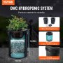 VEVOR DWC Hydroponics Grow System, Hydroponisch kweeksysteem met topdripkit, Deep Water Culture 2 emmers van 5 gallon, met luchtpomp, luchtstenen en waterniveau-indicator voor bladgroenten