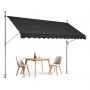 VEVOR 138 x 47" Patio Awning Retractable, Awning Sunshade Shelter with Manual Crank Handle, Outdoor Patio Canopy Sunsetter Deck, Adjustable Height from 86 to 122 in, for Patio/Balcony/Yard, Black
