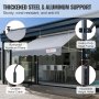 VEVOR balkonluifel 2x1,2m knikarmscherm in hoogte verstelbaar van 2,2 tot 3,1m klemluifel uitschuifbaar staal aluminium 180G dubbelzijdig PU coating zonwering balkonterrasluifel