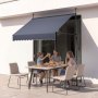 VEVOR Klemzonnescherm 2 m, in hoogte verstelbaar zonnescherm met handslinger, terraszonnescherm met UPF 80+ zonbescherming, zonnescherm, balkonzonnescherm, ideaal voor terras, balkon en tuin, donkergrijs