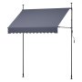 VEVOR Klemzonnescherm 2 m, in hoogte verstelbaar zonnescherm met handslinger, terraszonnescherm met UPF 80+ zonbescherming, zonnescherm, balkonzonnescherm, ideaal voor terras, balkon en tuin, donkergrijs