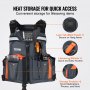 VEVOR life vest with storage pockets, lash tab, and a lifesaving whistle for quick access to items.