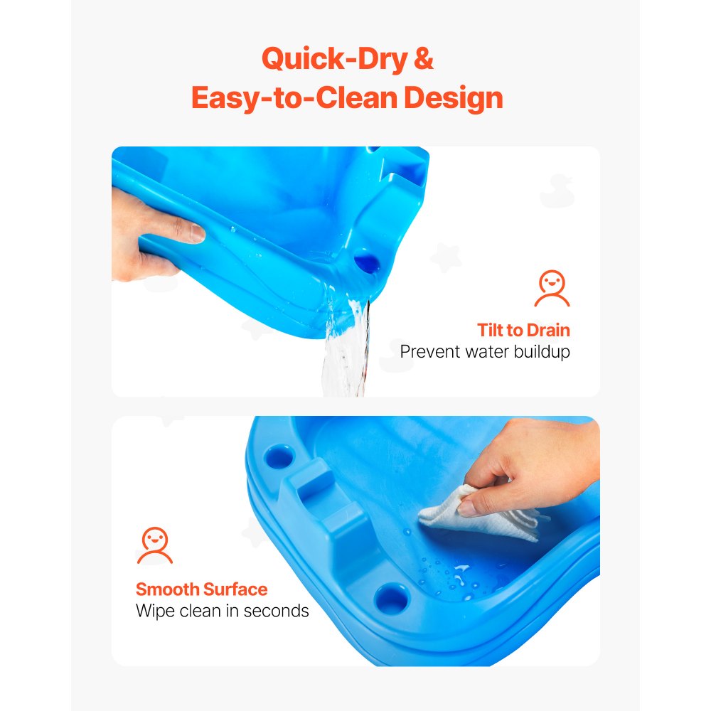 VEVOR Sand and Water Table for Toddlers, Double-Sided Kids Activity Waterfall Playset with 37PCS Accessories, Kids Activity Sensory Table, Outdoor Summer Sand Water Play Table for 3+ Years Boys Girls