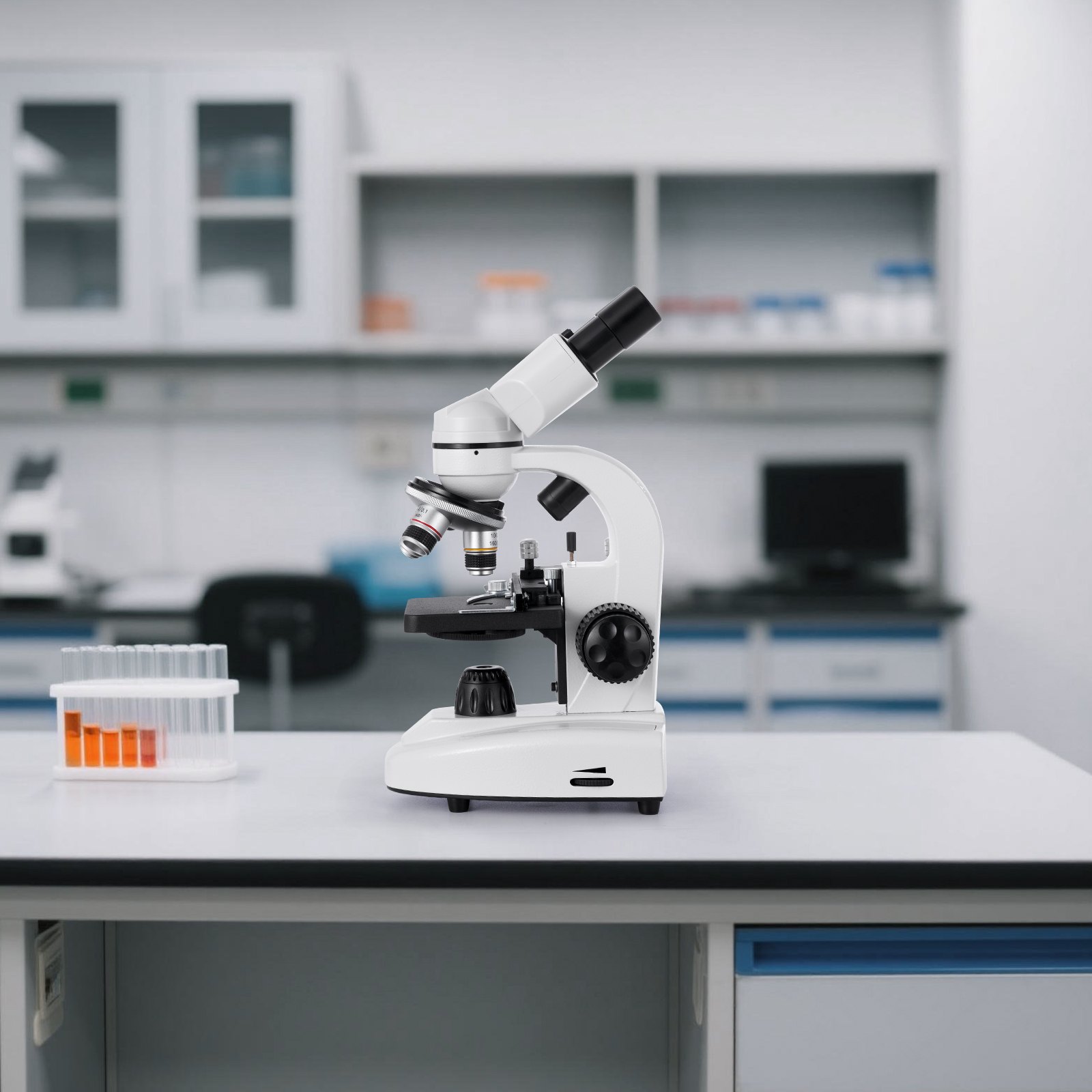 VEVOR binoculaire microscoop voor volwassenen, samengestelde microscoopset met 40-2000x vergroting, behuizing van aluminiumlegering, inclusief ledlamp en telefoonhouder, voor laboratoriumschool