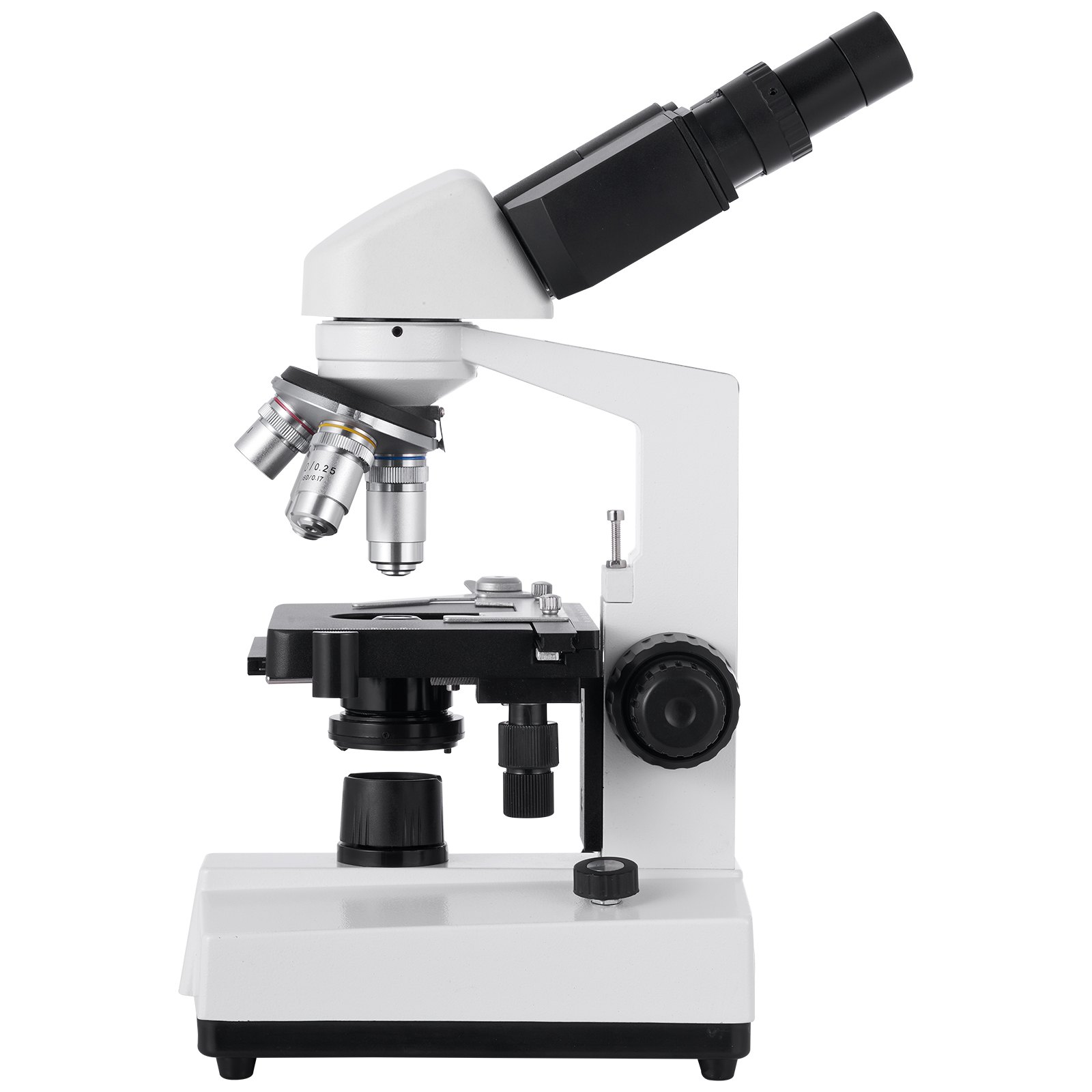 VEVOR binoculaire microscoop voor volwassenen, professionele microscoopset met 40-5000x vergroting en twee-fasen microscoop en 2 oculairsets, samengestelde microscoop inclusief LED-lamp en telefoonhouder
