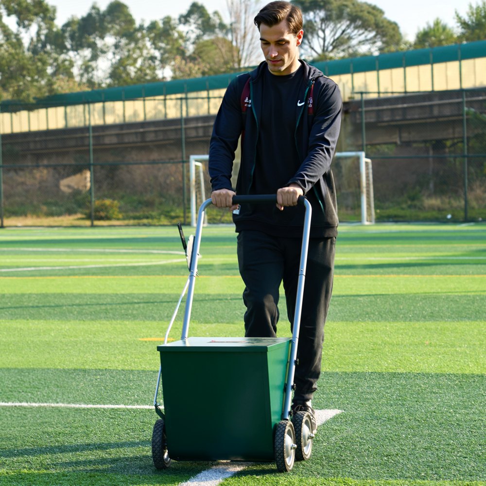 VEVOR Dry Line Marker, 4-Wheel, 2 or 4 in Lines, Field Dry Line Chalker, Adjustable Line Marker, with Rubber Adjustment Handle, 65 lbs Large Powder Capacity, for Baseball and Softball Infield, Green