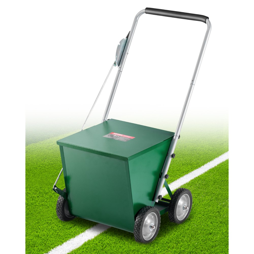 VEVOR Dry Line Marker, 4-Wheel, 2 or 4 in Lines, Field Dry Line Chalker, Adjustable Line Marker, with Rubber Adjustment Handle, 65 lbs Large Powder Capacity, for Baseball and Softball Infield, Green