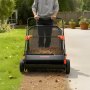 VEVOR gazonveger, 76 cm veegbreedte, veegmachine met 340 liter opvangbak en verstelbare borstelhoogte, bladverzamelaar, bladveger, bladveger met rubberen wielen voor het verwijderen van bladeren en gras.