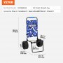 VEVOR beach dolly dimensions and accessories (blue camo) with sturdy wheels and handle.