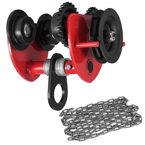 VEVOR Heavy Duty 2T bovenloopwagen met tandwieloverbrenging Takel hefuitrusting met ketting