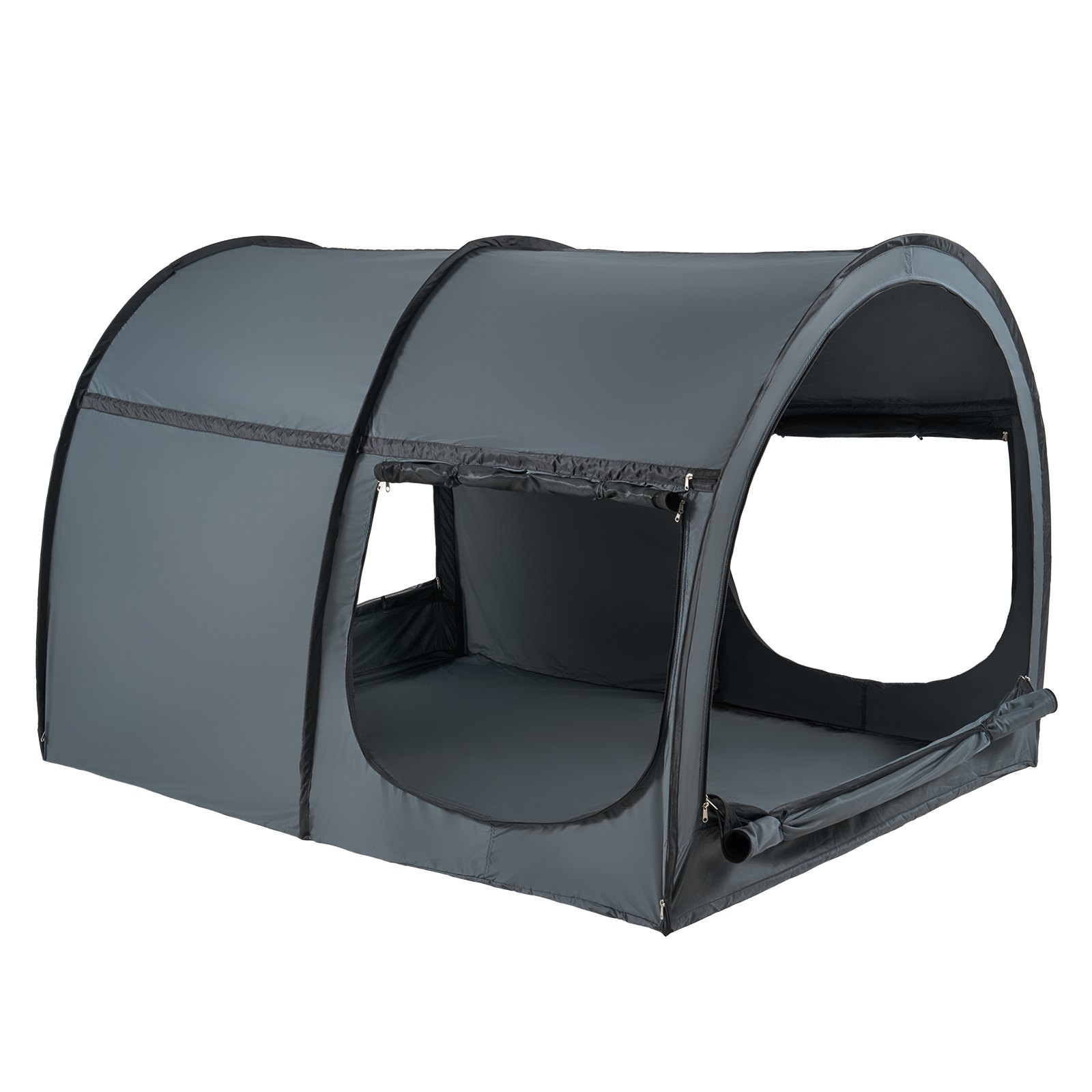 VEVOR Bedtent, Pongee-stof, ademende droomtent met 4 deuren en 0,28 inch dikke vezelstokken voor privacy naast het bed, volledige lichtwerende bedhemel, geschikt voor speelhuisjes voor kinderen en slaaptenten voor volwassenen