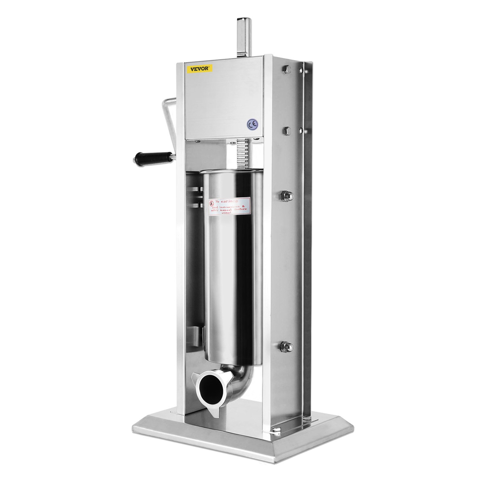 VEVOR Sausage Stuffer 7L/11Lbs Sausage Maker with 5 Filling Nozzles Manual Sausage Stuffing Machine 2 Optional Speed Vertical Sausage Maker Kit For Home & Commercial Use Stainless Steel