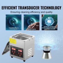 VEVOR Ultrasonic Cleaner with Digital Timer & Heater, Professional Ultra Sonic Jewelry Cleaner, Stainless Steel Heated Cleaning Machine for Glasses Watch Rings Small Parts Circuit Board (2L)