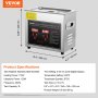VEVOR ultrasone reiniger, ultrasoon reinigingsapparaat van roestvrij staal, 150 W, 3 liter ultrasoon reinigingsapparaat met digitaal display, 0-30 min, ultrasoon reinigen voor sieraden, brillen, horloges, enz.