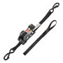 VEVOR Automatische spanbanden, 25,4 x 3048 mm, spanbanden met S-haken, breeksterkte 544 kg, 4 zachte lussen, ratelmechanisme voor verhuizingen, aanhangers, motoren, kajaks, autodaken, verpakking van 4