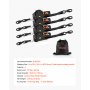 VEVOR Automatische spanband met ratel, 25,4 x 4876,8 mm, spanbanden met S-haken, breeksterkte 700 kg, draagtas, intrekbare spanbanden met ratel voor verhuizingen, aanhangers, motoren, kajaks, autodaken, 4-pack